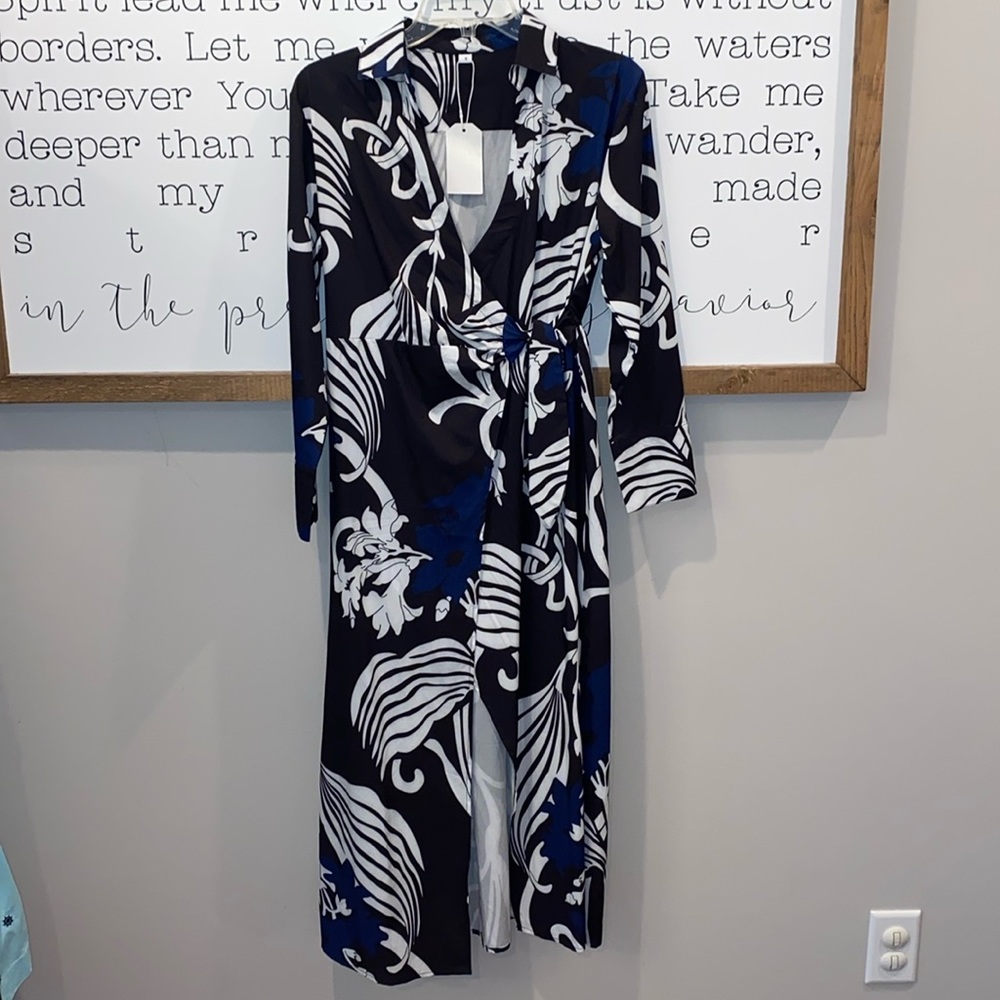 NEW faux-wrap dress
